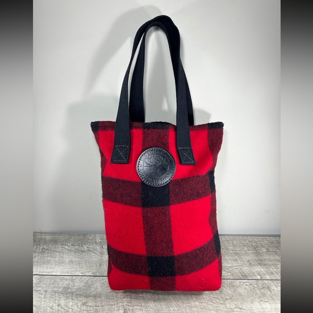 Duluth Pack Mackinaw Plaid Wool Red Yoga Shopper Shopping Tote Purse HandBag